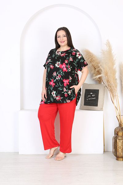 XL Modam Women's Lycra Floral Patterned Suit