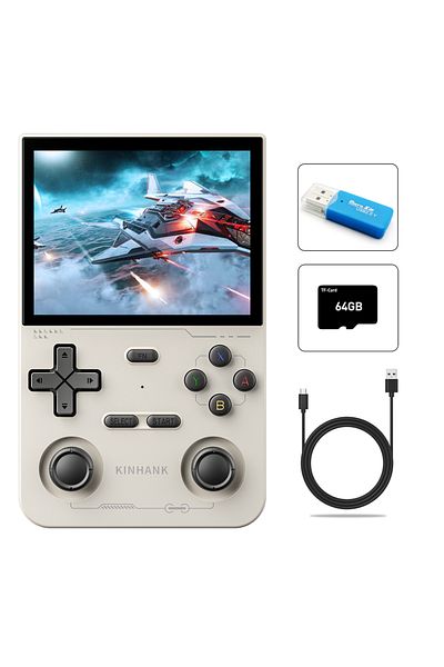 Choice Gray KINHANK Open Source K36 Retro Handheld Video Game Console 16000 Games Emulator for PS1/PSP/DC/N