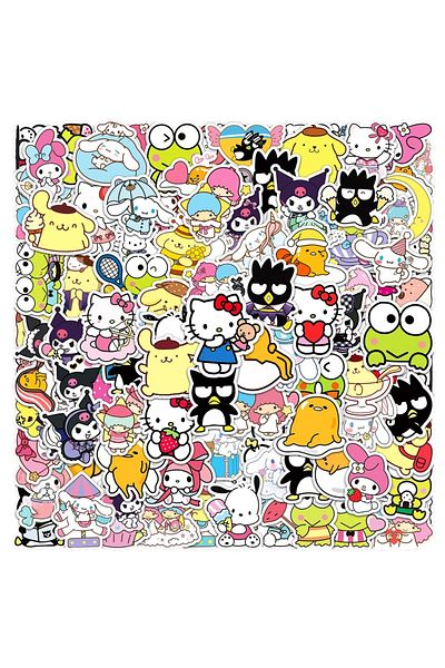 Miniso 30pcs 10/30/50/100pcs Sanrio Anime Cartoon Stickers Hello Kitty Cinnamoroll Keroppi Kuromi Suitcase