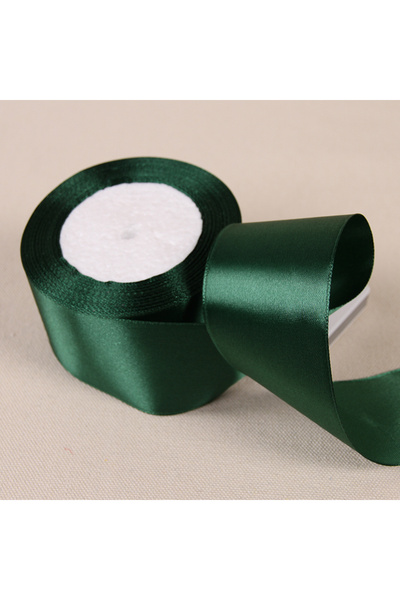 Choice شريط ساتان أخضر داكن 50 مم 25 ياردة شريط ساتان حريري أخضر داكن لتزيين ...