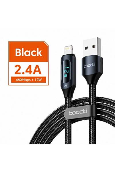 Toocki كابل USB C Type C أسود 1 متر لنظام iOS 2 4 لهاتف iPhone 14 13 12 11 Pro Max X Xr 8 7 Plus PD 20 واط سريع