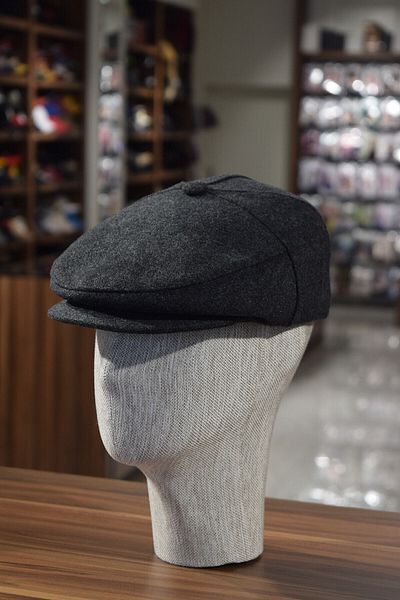 Göksu Şapka Buttoned Classic Cap, Smoked Cap, Stamped Winter Fabric Hat