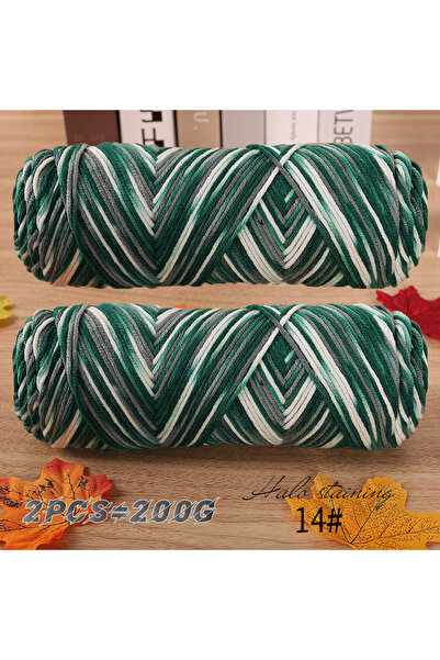 Choice 14 Green White 2 PCs Colorful 5-strand Dyed Milk Cotton Baby Sweater Y...