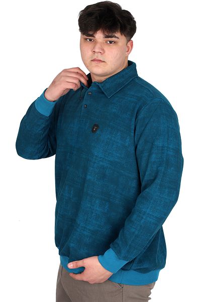 ModeXL Μπλούζα με λαιμόκοψη Turquoise Mode XL Plus Size Polo - Selanik U24440