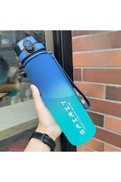 Choice زجاجة مياه رياضية كبيرة سعة 1 لتر، زرقاء وخضراء، 650 مل، مضادة للتسرب،...