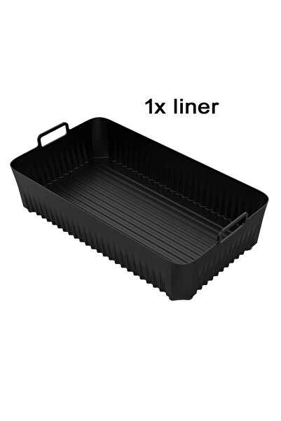 Choice 10.4L Pan Black Hot Rectangle Air Fryer Silicone Liners for Ninja DZ07...