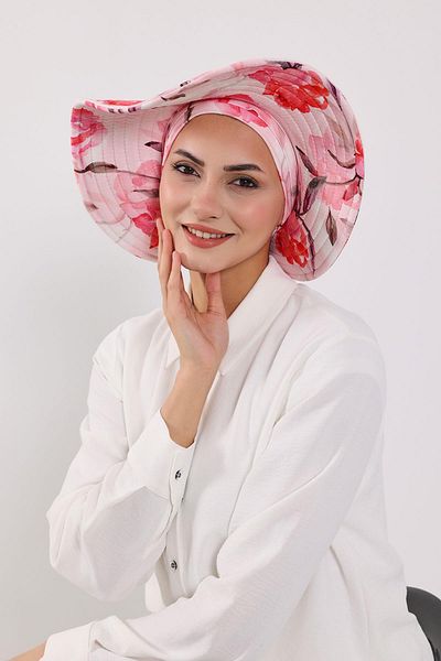 Aisha's Design Removable Bow Patterned Hat Bonnet Turban, S-4Yd