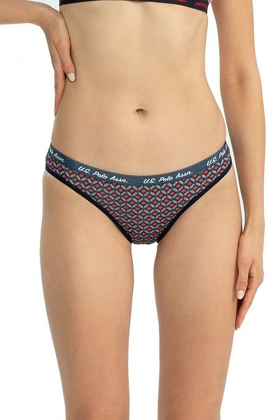U.S. Polo Assn. Πόλο Ασν. 66428 Γυναικεία βαμβακερά εσώρουχα με μικτά σχέδια 3 τεμαχίων-μπλε