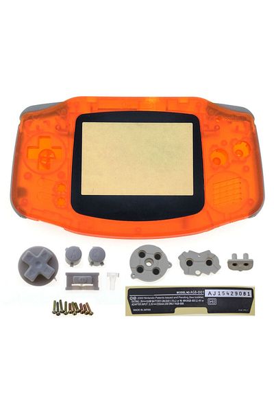 JCD Clear Orange JCD Plastic Housing Shell Case Cover For GBA Console Shell W/ Button Kit Screen Lens St