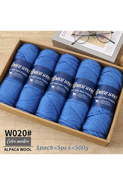 Choice 020 Exam Blue 500g alpaca wool yarn, coarse yarn, hand woven to make w...