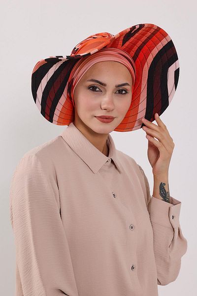 Aisha's Design عمامة قبعة بونيه مع قبعة منقوشة على شكل فيونكة قابلة للإزالة، S-4YD