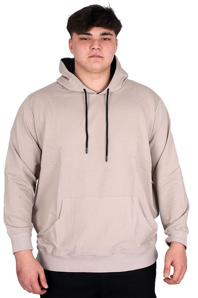 ModeXL Ανδρικό φούτερ Basic - Mode XL, Μεγάλο μέγεθος, Κουκούλα, Τσέπη Καγκουρό, Γκρι U24166
