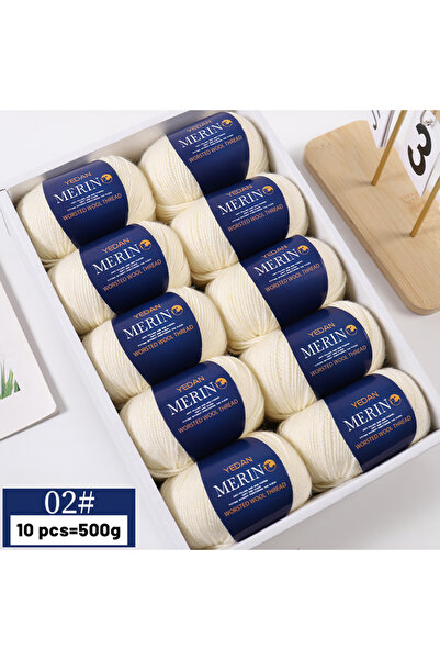 Choice 02 Milk white 500g fine fine wool yarn, handmade DIY knitting, autumn ...