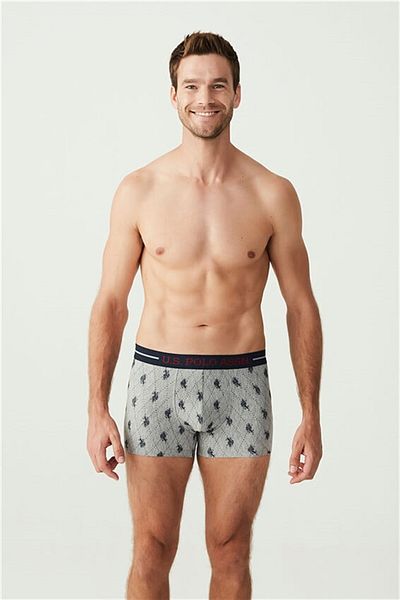 U.S. Polo Assn. Πόλο Ασν. 80328 Ανδρικά 3 τεμάχια Boxer-μπορντό&ναυτικό&grmlj.εμπριμέ