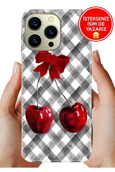 HİKİNG A43 - A48 Uyumlu Kılıf Desenli Baskılı Kamera Korumalı Silikon Kiraz M...