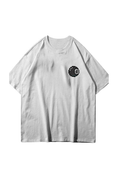 weywot تيشيرت أبيض 8 كرات للجنسين