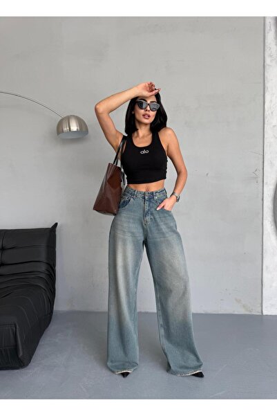 Zeo Basic EXTRA BAGGY TİNT MAVİ DENIM PANTOLON