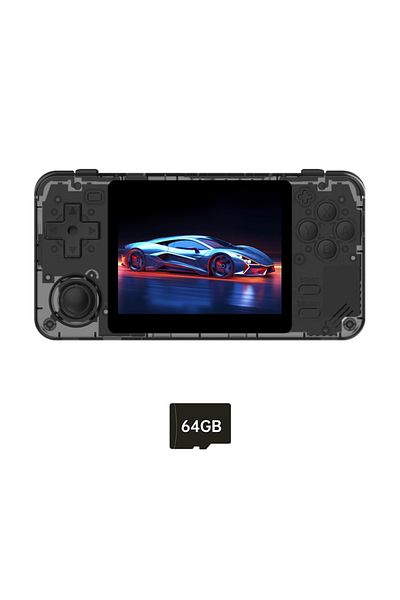 POWKIDDY T Black 64GB POWKIDDY RGB10X Handheld Game Console 3.5 Inch Screen ArkOS Linux Portable Retro Video