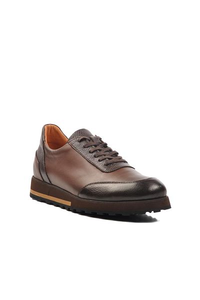AYAKMOD Ανδρικά παπούτσια casual από γνήσιο δέρμα Premium 6460 M καφέ