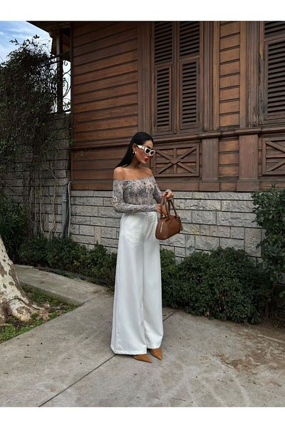MAUN COLLECTION Wide Leg Palazzo Trousers