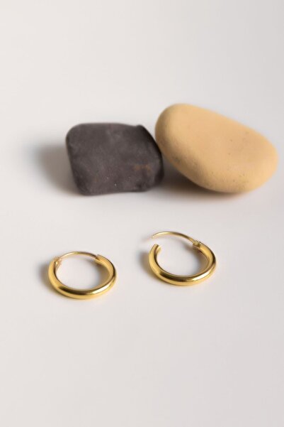 Papatya Silver 925 Ayar Gümüş Altın Kaplama Küçük Halka Kadın Küpe