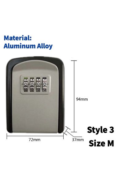 Choice Black Gray Wall Mount Key Lock Box 4 Digit Password Code Security Lock No Key For Home Office Key Sa