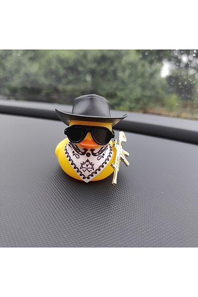 Choice black 1PC Cute Black Hat Scarf Yellow Duck Car Accessories, Car Decorations, Novice Driver Gifts, Fe