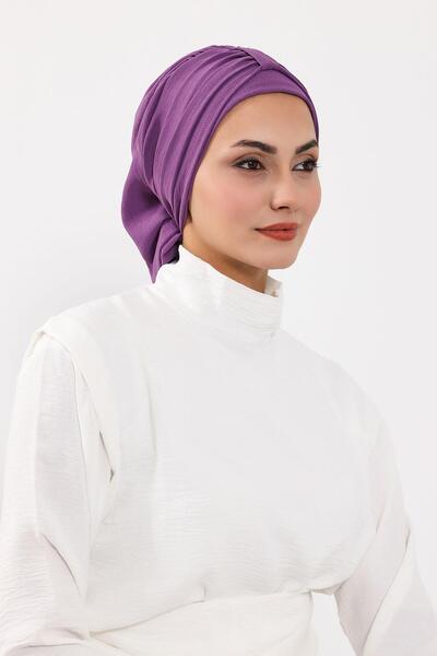 Aisha's Design Aerobin Fabric Ready-Made Turban,Ht-90,Purple 2