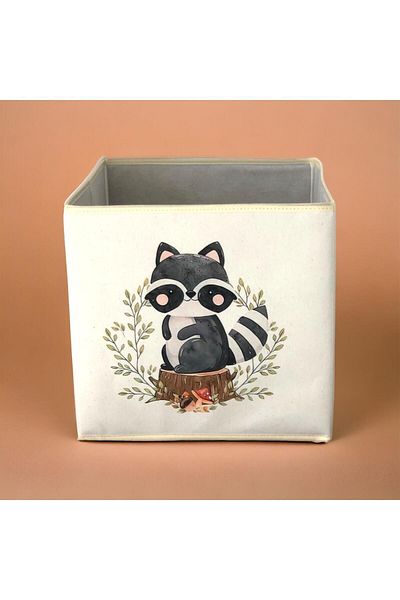 PRENDİ HOME Cute Animal Figure Printed Children's Room Closet Toy Organizer Storage Box 30x30x30