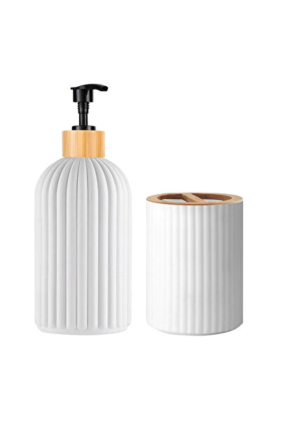 Choice قطعتان من حاوية سطح الحمام البيضاء وموزع صابون اليد وصندوق تخزين كرات ...