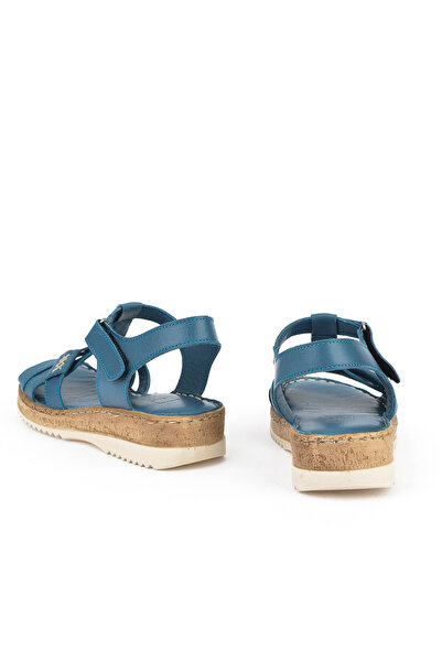 Ziya Μπλε Γυναικεία Χακί Δερμάτινα Σανδάλια 1511051Z011