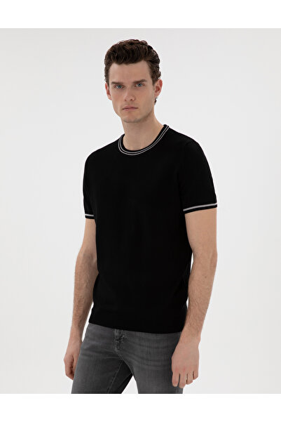 Pierre Cardin Черна прилепваща блуза с обло деколте 50306045-VR046