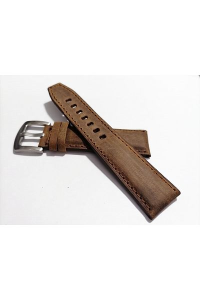 FADO Half Crocodile Gray Leather Watch Band Compatible with Every Watch 20 mm (206) Coffee