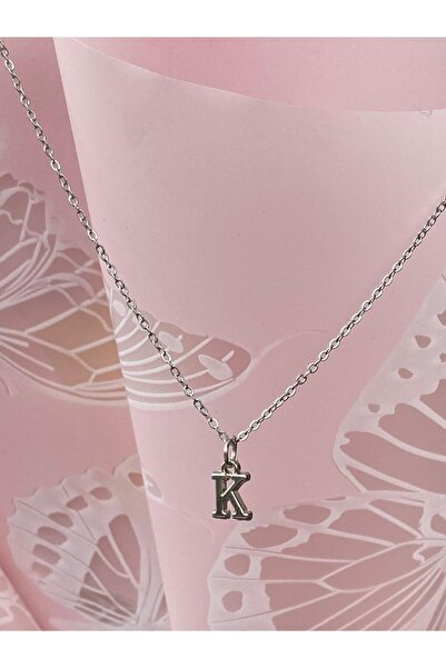 bijoux uniques قلادة أنيقة من الفولاذ المقاوم للصدأ 316L مع حرف K