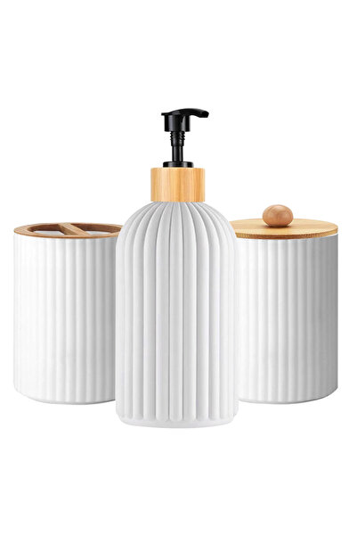 Choice 3 قطع - حاوية بيضاء لوضع صابون اليد على سطح الحمام وصندوق تخزين كرات ا...