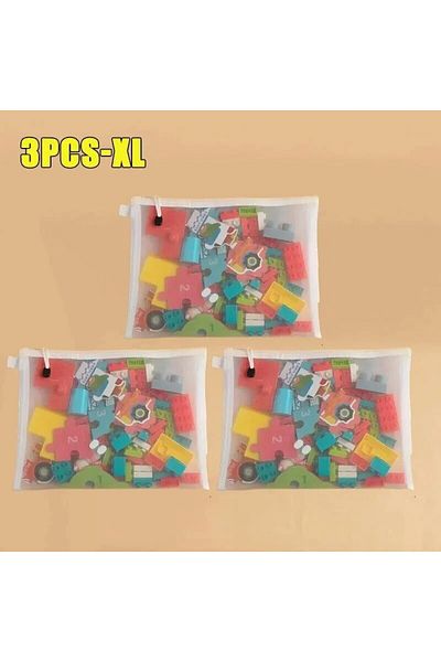 Choice 3pcs Xl 1-3pcs Storage Bag Mesh Zippertoy Building Block Puzzle Sub-package Children Particle Zipper