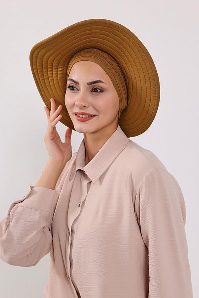 Aisha's Design Removable Combed Bonnet Turban with Bow Knot on the Back, S-4