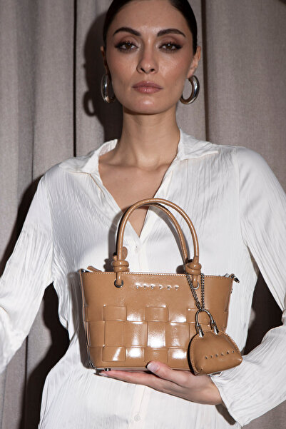 Sisley Geantă de umăr pentru femei - Camel SLY213