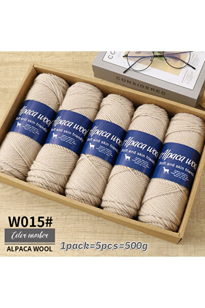 Choice 15 khaki white 500g alpaca wool yarn, coarse yarn, hand woven to make ...