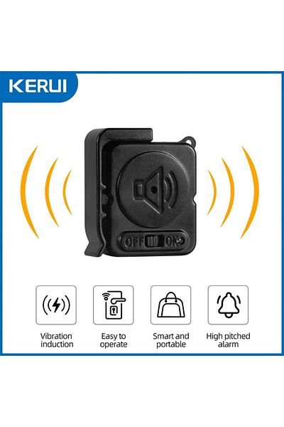 Kerui Black Vibration KERUI Wireless Vibration Alarm Sensors 120dB Ultra-Slim Detector Anti-theft Burglar