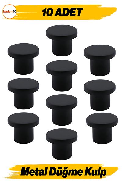 Badem10 10 buc. Buton din metal negru azalea, mobilier cu o singură șurub, sertar de bucătărie, dulap, dulap, mâner