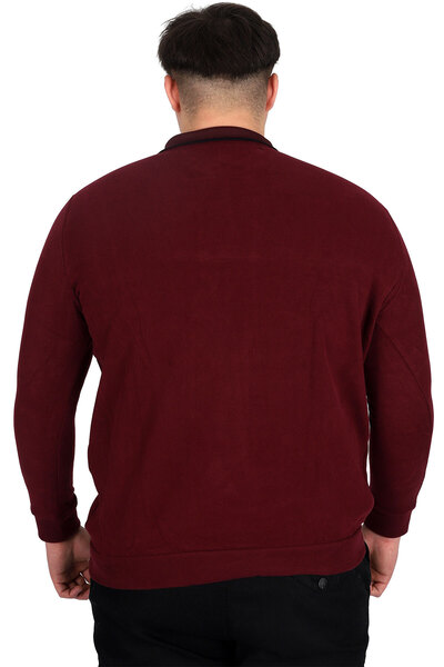 ModeXL Burgundy Men's Polo Sweat - XL Plus Size, Thessaloniki Horse 23440