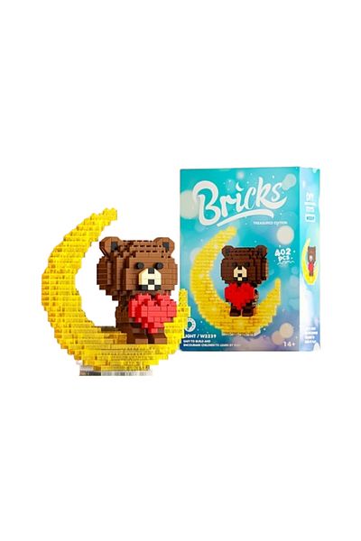 Choice W2239 Cute Bear Light-up Building Blocks - The Perfect Educational Birthday Gift For Friends!（no Bas