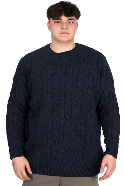 ModeXL Чоловічий казак - Mode XL, великий розмір, велосипедний комір, BRAIDED 24211 Синій