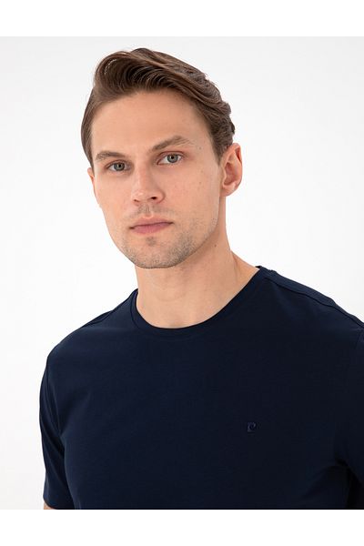 Pierre Cardin Μπλουζάκι Navy Blue 100% βαμβακερό λεπτή εφαρμογή Crew Neck Basic T-shirt 50306980-vr033
