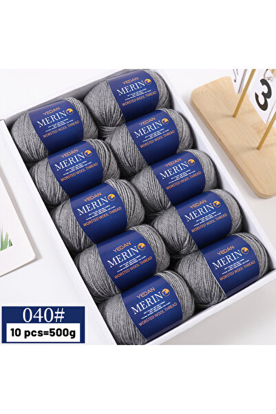 Choice 40 رماد القنب 500 جرام غزل صوف ناعم، حياكة يدوية الصنع، أزياء خريف وشت...