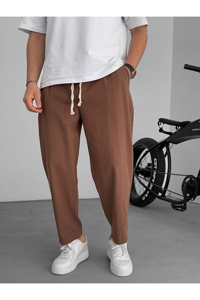 BYBASICMAN Loose Fit Linen Trousers - Jj-181