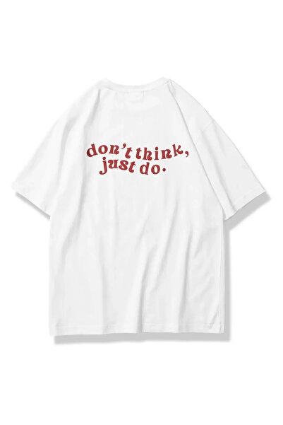 weywot Λευκό μπλουζάκι Unisex "Don't Think Just Do".