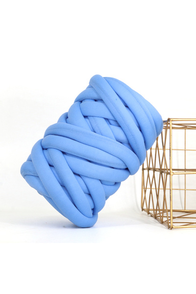 Choice Sky Blue 500G Thick Chunky Yarn Cored Cotton Wool Tube Yarn for DIY Bl...