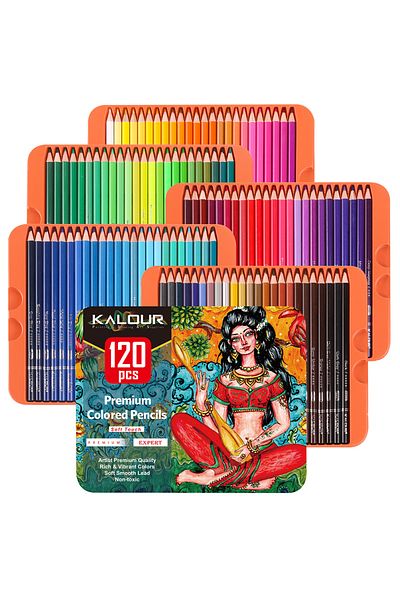 Choice 120 Colors Kalour 120 Colors Oil Colored Pencils Set Soft Wood Drawing Sketch Pencil Tin Box For Kid